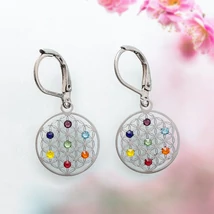 Élet virága fülbevaló 7 db színes swarovski kővel Élet virága fülbevaló 7 db színes swarovski kővel