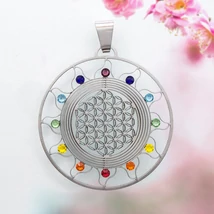 Élet virága Nap medál 12 színes Swarovski kővel Élet virága Nap medál 12 színes Swarovski kővel